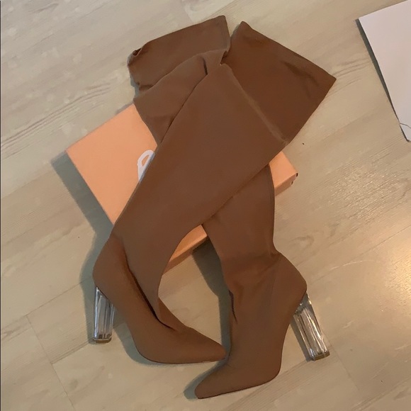 NWT Over the knee boots with clear heel - Picture 4 of 5